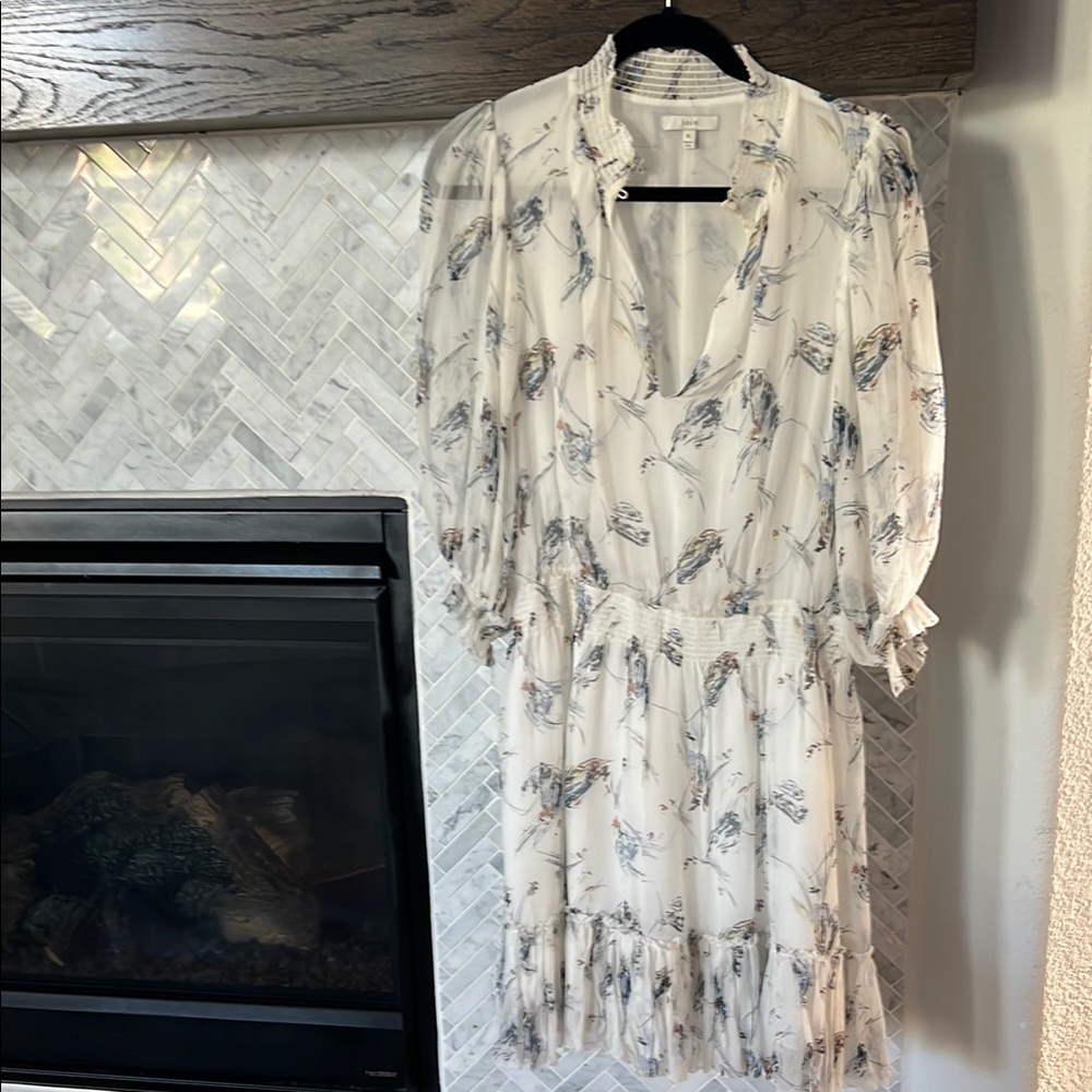 Joie White Silk Floral Dress - XL